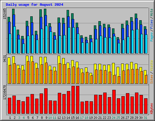 Daily usage for August 2024