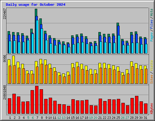 Daily usage for October 2024