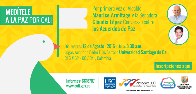 Senadora Claudia Lpez y Alcalde Armitage conversan sobre los acuerdos de Paz; inscripciones abiertas