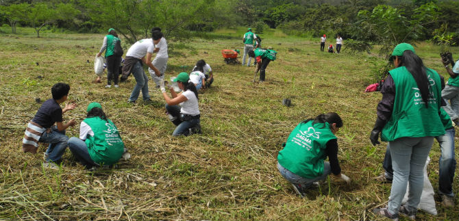 Con bicicletada, siembra de 120 �rboles y 2000 alevinos, celebran D�a del Medio Ambiente