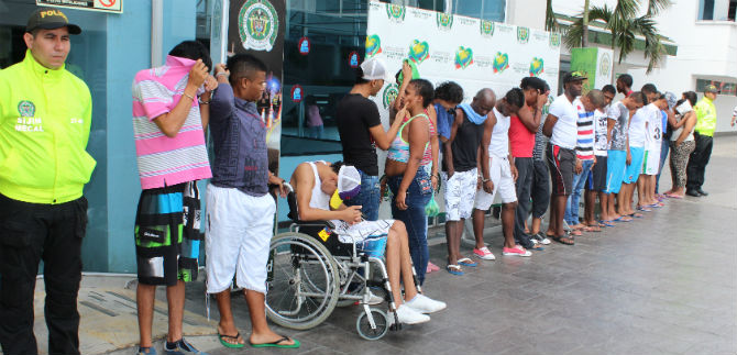 En captura de presuntos homicidas, Cali saca de circulaci�n delincuencial a 21 personas