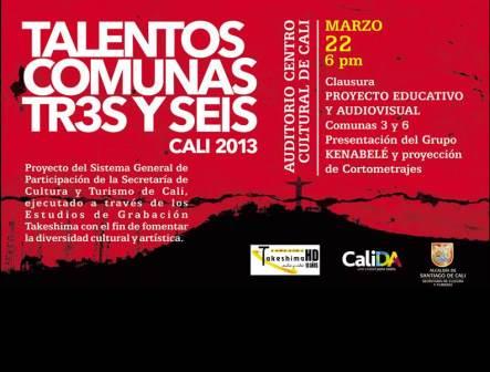 Gran clausura de proyecto educativo y audiovisual en las comunas 3 y 6 de Cali