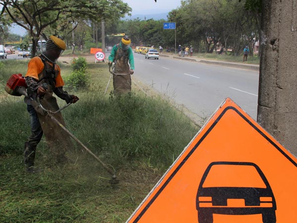 Mantenimiento de zonas verdes se extendi� a zona del cintur�n ecol�gico en la Comuna 21