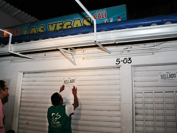 El Dagma hizo cierre temporal de dos establecimientos por exceso de ruido