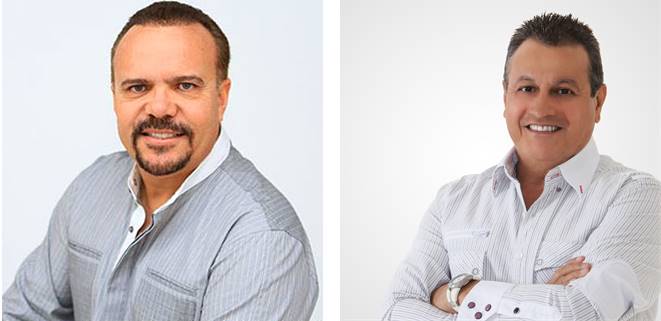 Ismael Miranda y Alex De Castro, este viernes en el Museo Jairo Varela