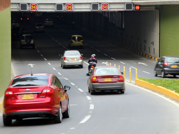 La velocidad por el T�nel Mundialista qued� en 50 kil�metros por hora