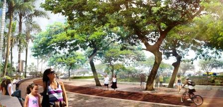 Con siembra de guayac�n, arranca la construcci�n del Parque Lineal R�o Cali