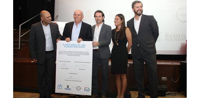 Cali y Medell�n firman convenio de cooperaci�n de resiliencia