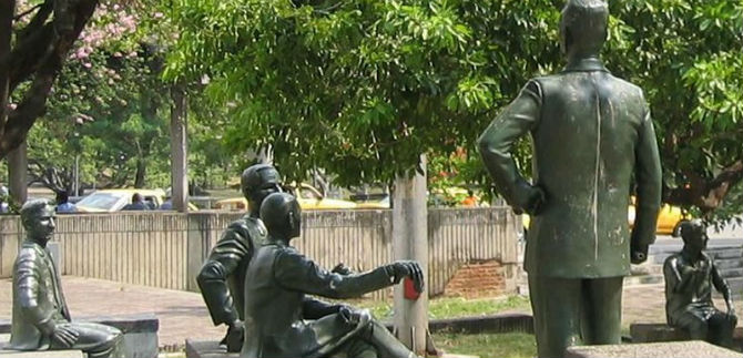 En el Parque de los Poetas, homenaje a Garc�a M�rquez