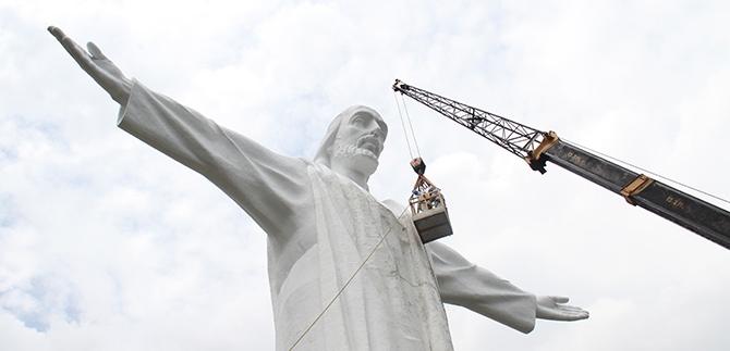Monumento de Cristo Rey restaurado ser� entregado en una semana