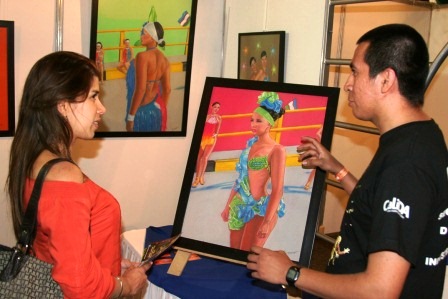 Un pintor se inspir� en la mujer bailarina de salsa