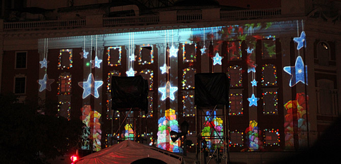 Magia de mapping cale�o, para compartir en Navidad
