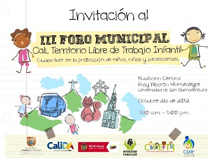 Este viernes, se realizar� el tercer foro �Cali, territorio libre de trabajo infantil�: presentar�n diagn�stico sobre ni�os trabajadores