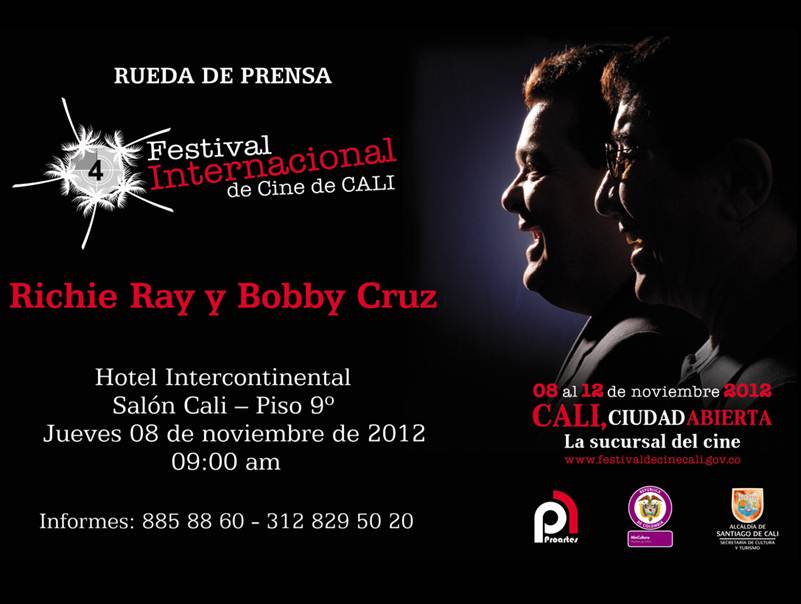 Rueda de prensa por el Festival Internacional de Cine de Cali: homenaje a Richie Ray y a Bobby Cruz