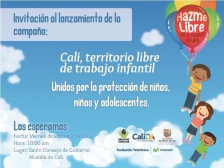 Este viernes, rueda de prensa por campa�a �Cali Territorio Libre de Trabajo Infantil�