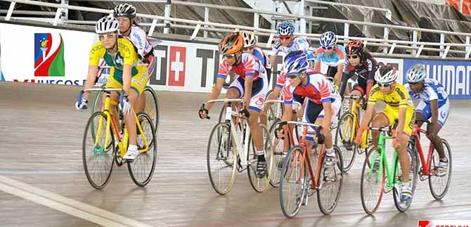 Primeras competencias en los Juegos Municipales con ciclismo de pista