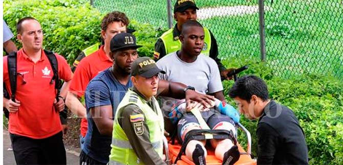 Fuera de peligro permanece ciclista accidentado en entrenamiento  de la Parada Mundial