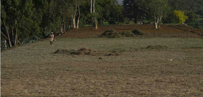 Convocatoria a rueda de prensa en la antigua escombrera de la 50
