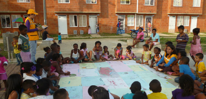 Nios de Potrero Grande y Llano Verde expresan su visin sobre sector de Navarro