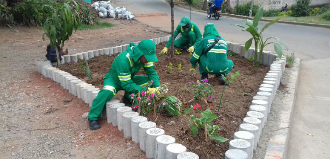 As quedaron los jardines en Pueblo Joven en la Comuna 20
