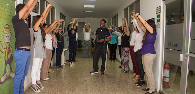 Varios medios de comunicacin en Cali hicieron una Pausa Activa