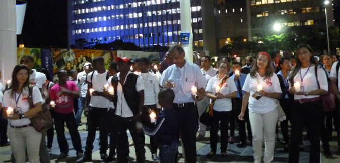 En acto simb�lico, v�ctimas del conflicto armado se reconciliaron con Santiago de Cali