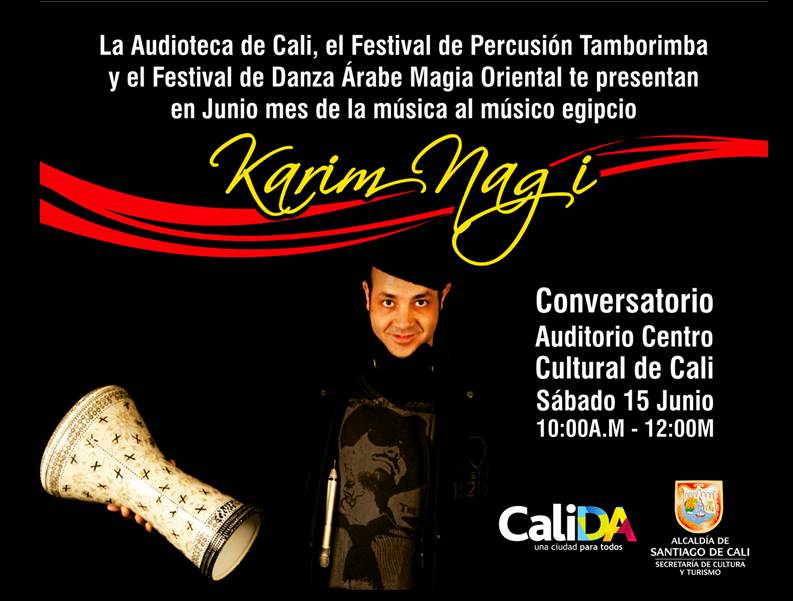 Conferencia con m�sico egipcio en la Audioteca de Cali, con motivo del Mes de la M�sica