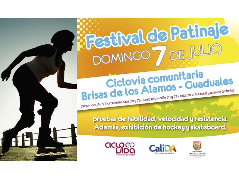 Este domingo 7 de julio,  la Ciclovida Comunitaria de Brisas-Guaduales se convertir� en plataforma para el semillero del patinaje local