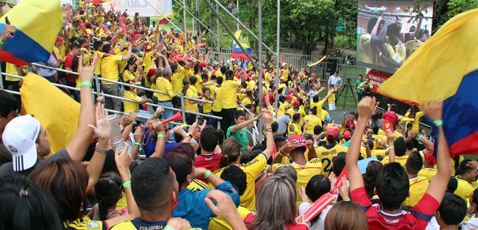 Caleos disfrutaron el triunfo de la Seleccin Colombia desde las pantallas pblicas