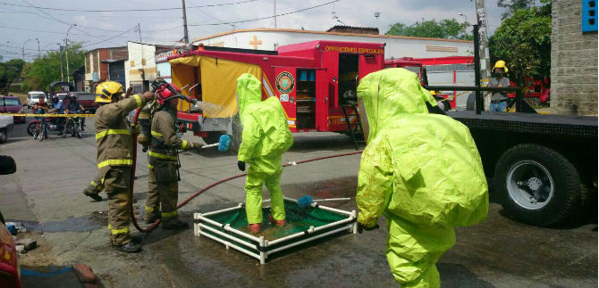 Bomberos Voluntarios de Cali controlaron fuga de gas amoniaco