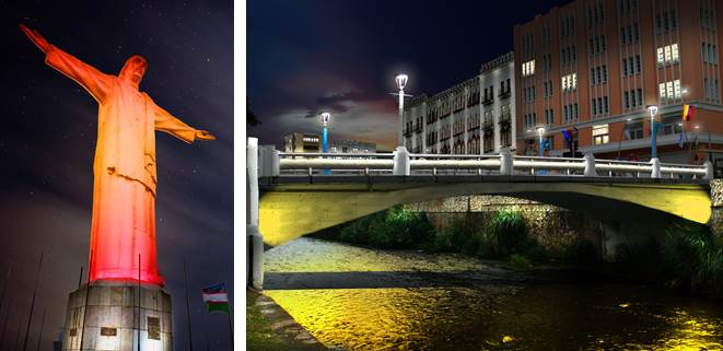 Hitos histricos de Cali se iluminan en la celebracin de sus 479 aos