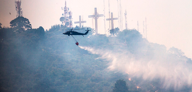 Alcalda les pide a caleos denunciar a quienes prenden fuego en las montaas