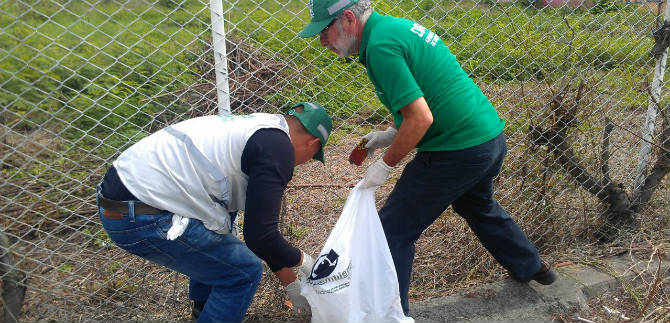 Jornada de limpieza y siembra en zonas verdes