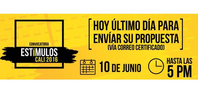 A un da del cierre de la Convocatoria Estmulos Cali 2016
