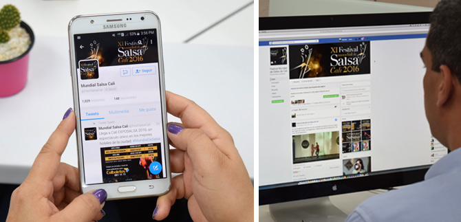 Con�ctate a las redes sociales del Festival Mundial de Salsa